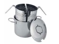 Spaghettiera con 2 cestelli multiuso con coperchio bombato cm 22 mod ariel Omra
