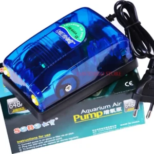 Aeratore Pompa Aria Sb-648a Per Acquario Esterna Due Uscite Riciclo Ossigeno 5w