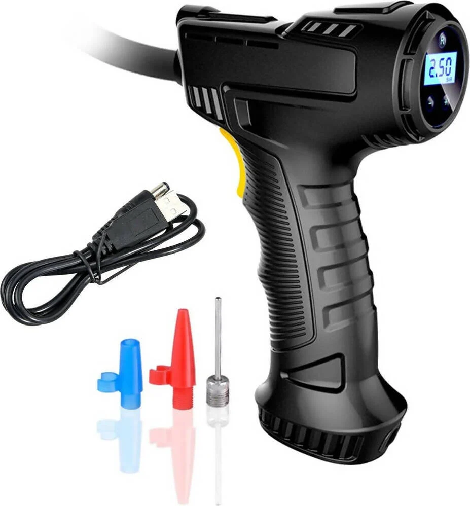 Compressore d'aria per auto ricaricabile con luce led e schermo digitale pompa gonfiabile multifunzionale