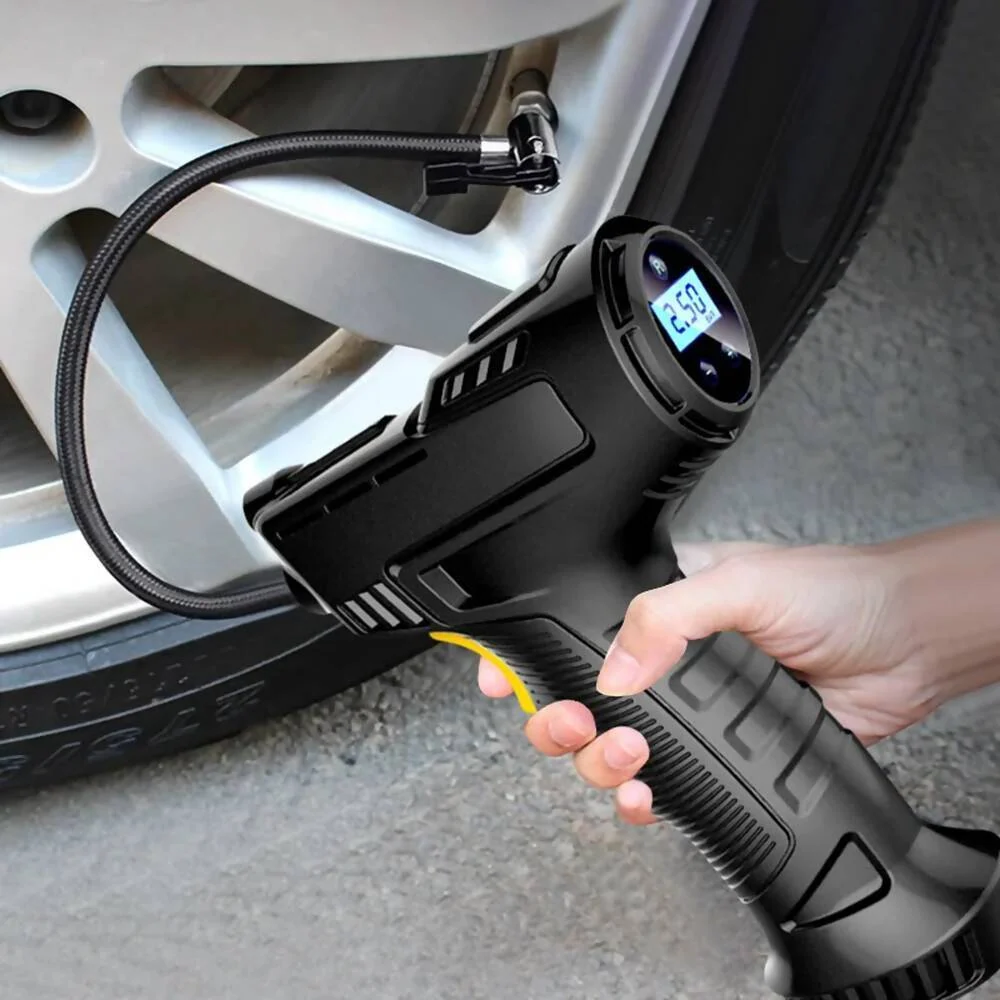 Compressore d'aria per auto ricaricabile con luce led e schermo digitale pompa gonfiabile multifunzionale