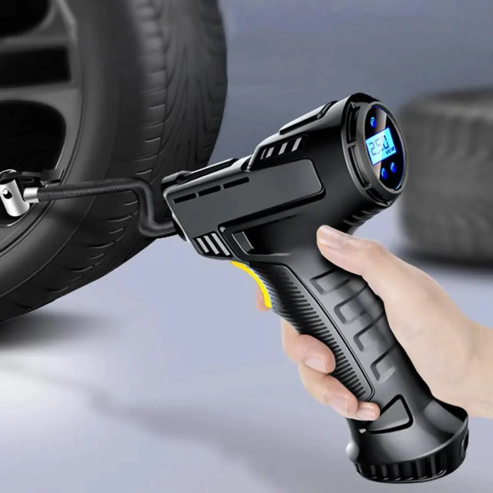 Compressore d'aria per auto ricaricabile con luce led e schermo digitale pompa gonfiabile multifunzionale