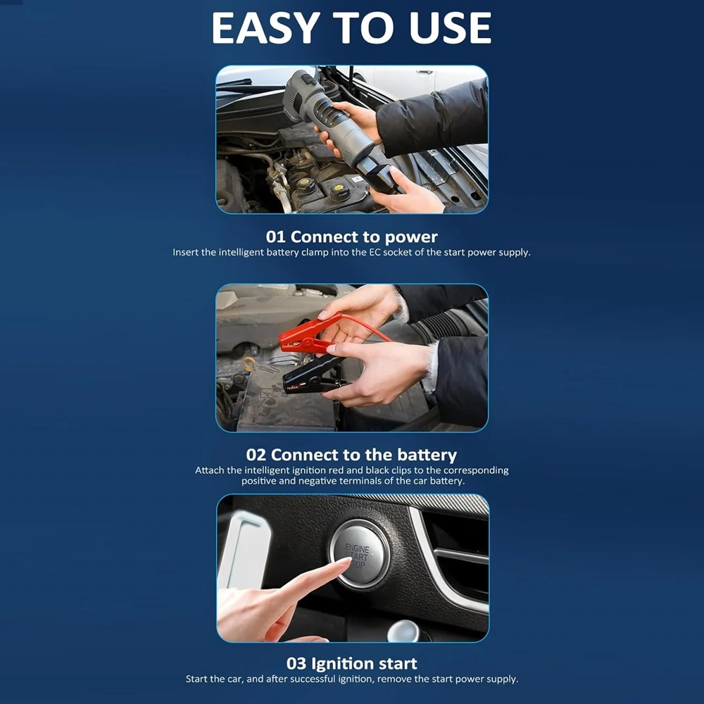 Compressore D'aria Portatile Pompa Elettrica Wireless 4in1 8000mah Con Luce Emergenza Auto