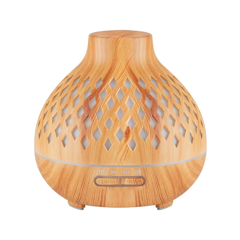 Diffusore di aroma spa umidificatore d'aria 10 luci legno 400ml + timer
