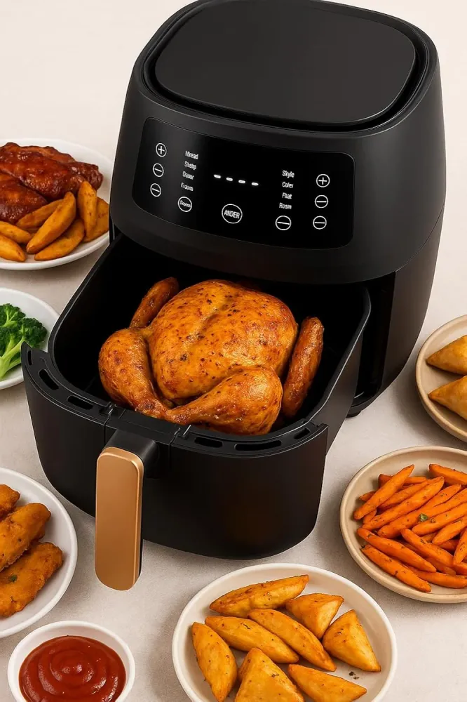 Friggitrice ad Aria 8 Litri Digitale 2400W – Touchscreen, Programmi Preimpostati, Cottura Senza Olio, Acciaio Inox, Antiad...