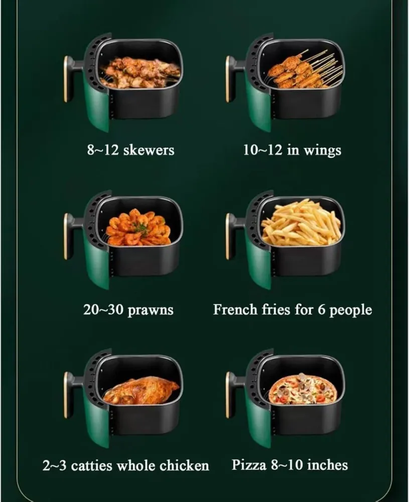 Friggitrice ad Aria 8 Litri Digitale 2400W – Touchscreen, Programmi Preimpostati, Cottura Senza Olio, Acciaio Inox, Antiad...