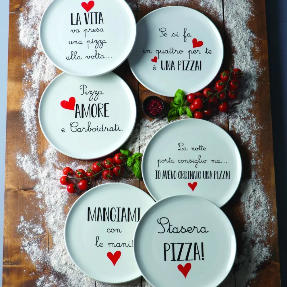 Love Tiffani Piatto Pizza D31 cm Sorridi Perché era Una Pizza Buona