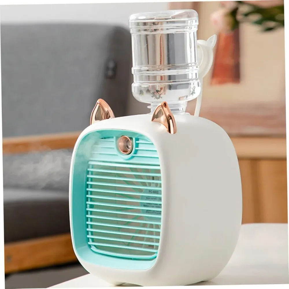 Mini Condizionatore d'Aria Portatile con Ventilatore, Umidificatore e Spray - 3 Velocità, USB Ricaricabile, Ideale per Cas...