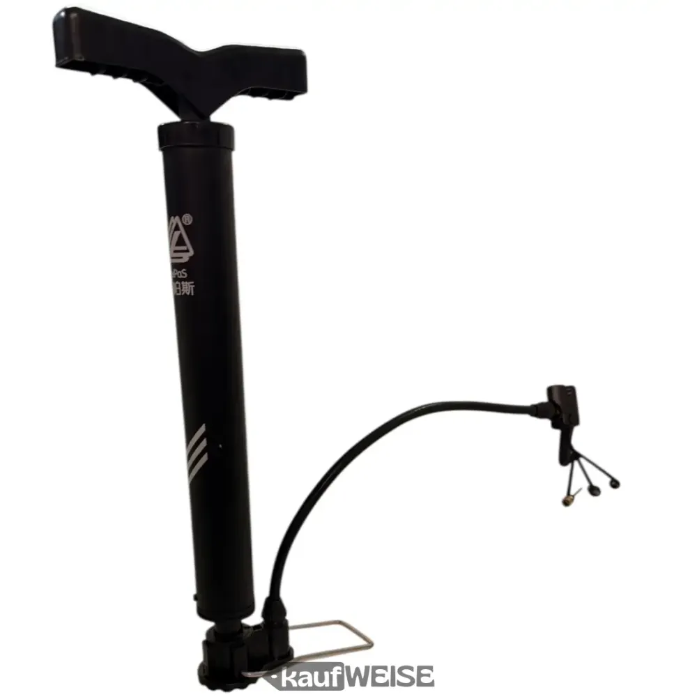 Pompa per bicicletta LeiPoS Mini Stand nera | Portatile e telescopica (33-52 cm) | Include 3 adattatori | Pompa ad aria co...