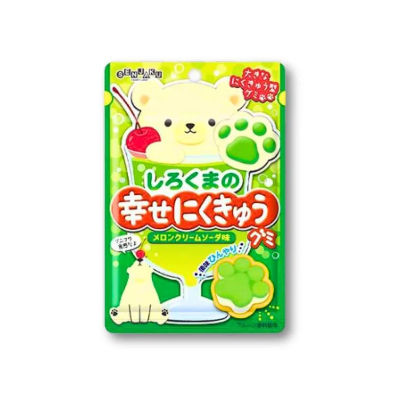 Senjaku Happy Polar Bear Gummy Candy - Melon Cream Soda