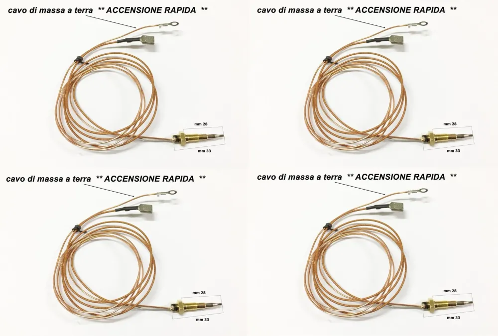 4 Termocoppie Termocoppia Accensione Mm 33 Ariston Indesit Smeg TC 37