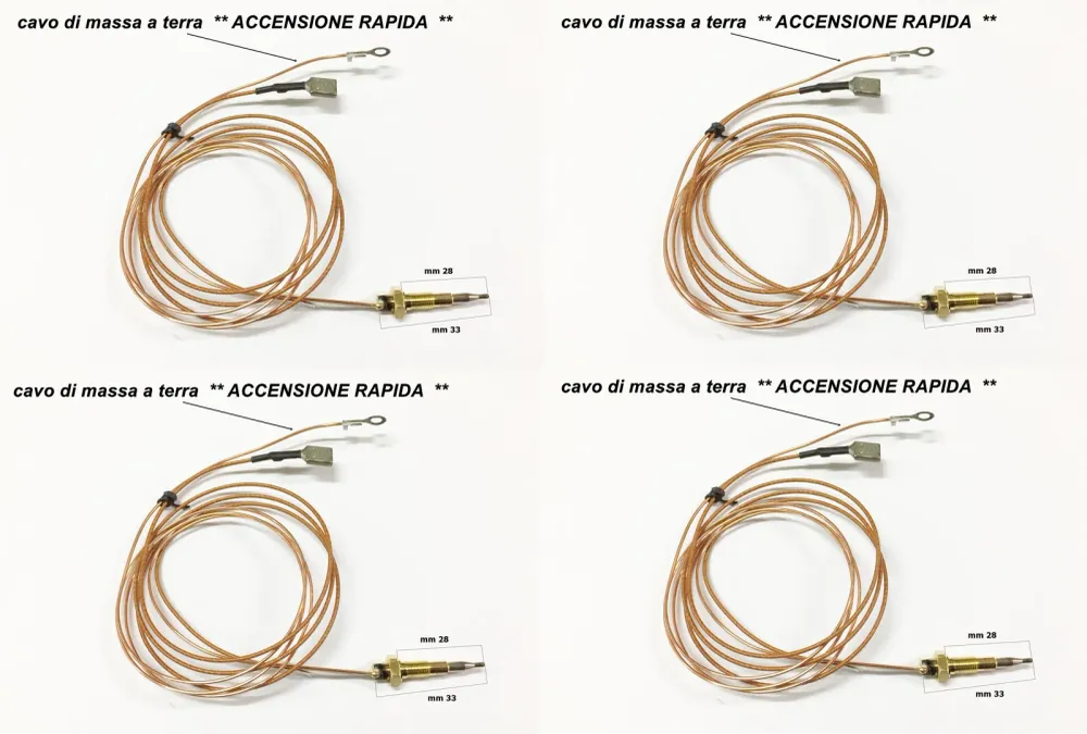 4 Termocoppie Termocoppia Accensione Mm 33 Ariston Indesit Smeg TC 37