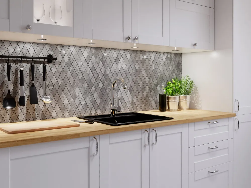 Porcelain mosaic on mesh bathroom or kitchen 29.2 cm x 25 cm – Perla caro 1