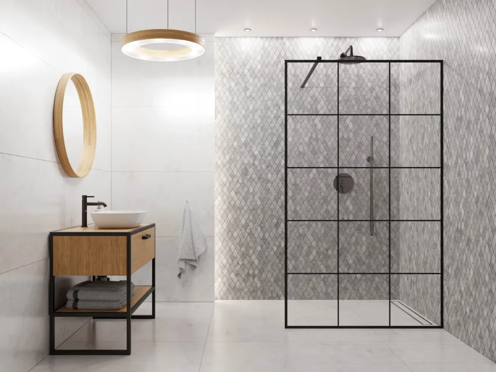 Porcelain mosaic on mesh bathroom or kitchen 29.2 cm x 25 cm – Perla caro 1