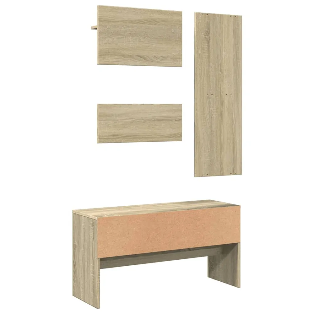 Set Mobili da Ingresso 4 pz Rovere Sonoma Legno Multistrato