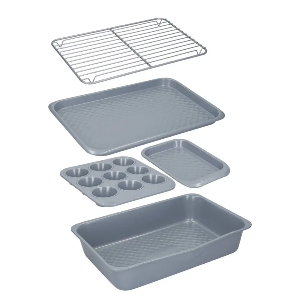 Set da 5 pezzi per cuocere e grigliare con rivestimento ceramica KitchenCraft MasterClass