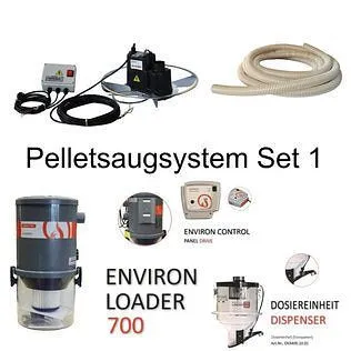 Sistema di aspirazione pellet Environ set 1 - rimozione del pellet dall'alto utilizzando Environ Spiderhug PESET1