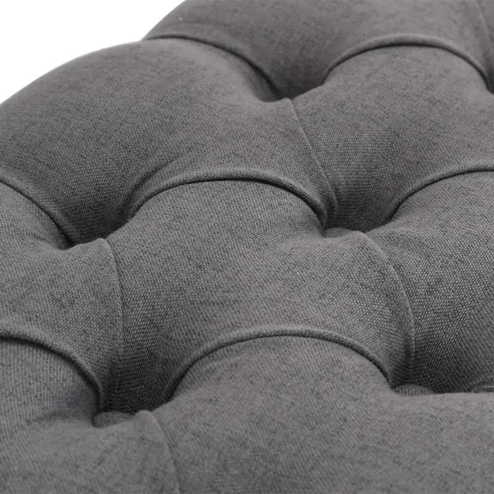 Panca Lino e Legno Massello 110x38x48 cm Grigio Tenebroso