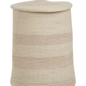 Cesta cotone beige trasparente e rosa SILOPI