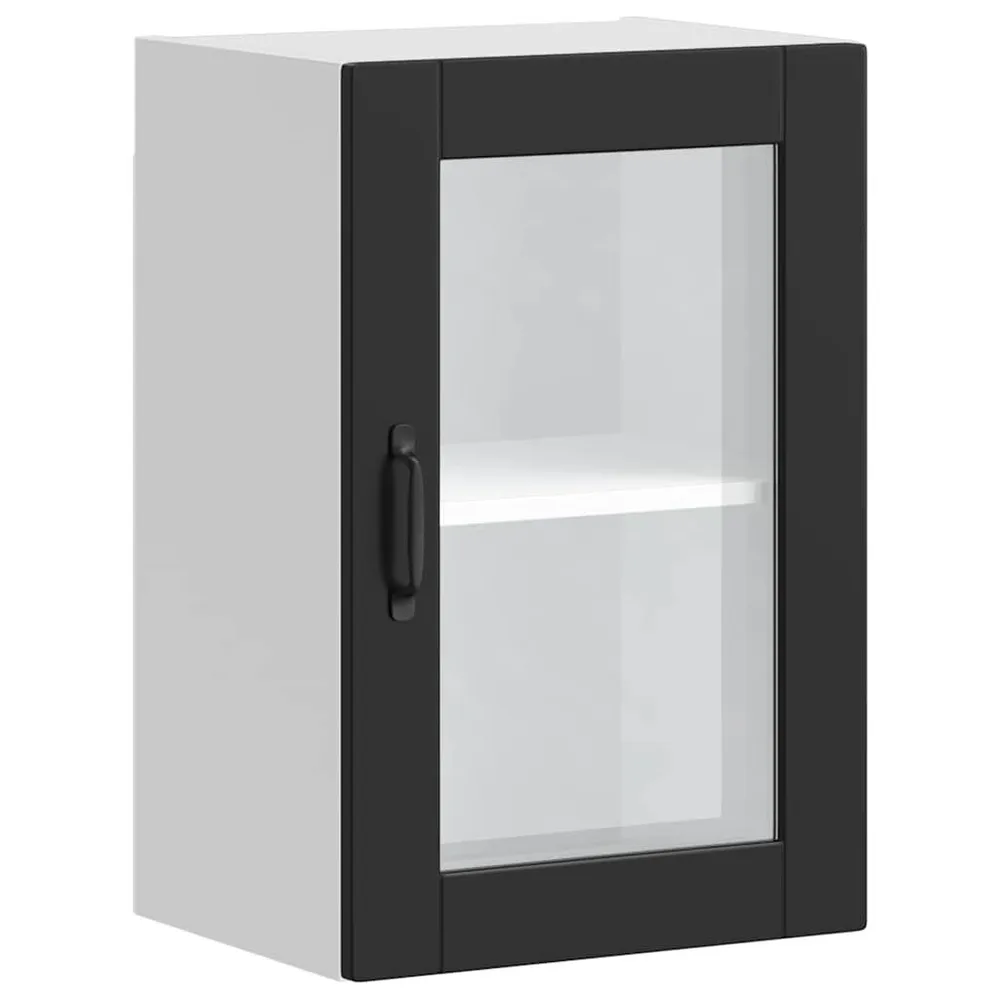 Pensile da Cucina con Porta Vetro Porto Nero - Antigoccia