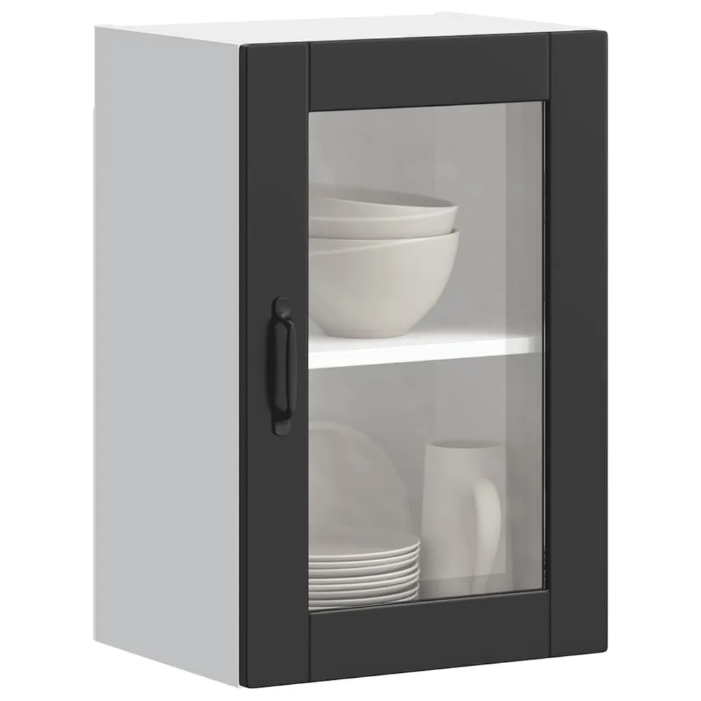 Pensile da Cucina con Porta Vetro Porto Nero - Antigoccia