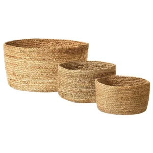 Set di 3 ceste iuta naturale e sabbia RANWAL