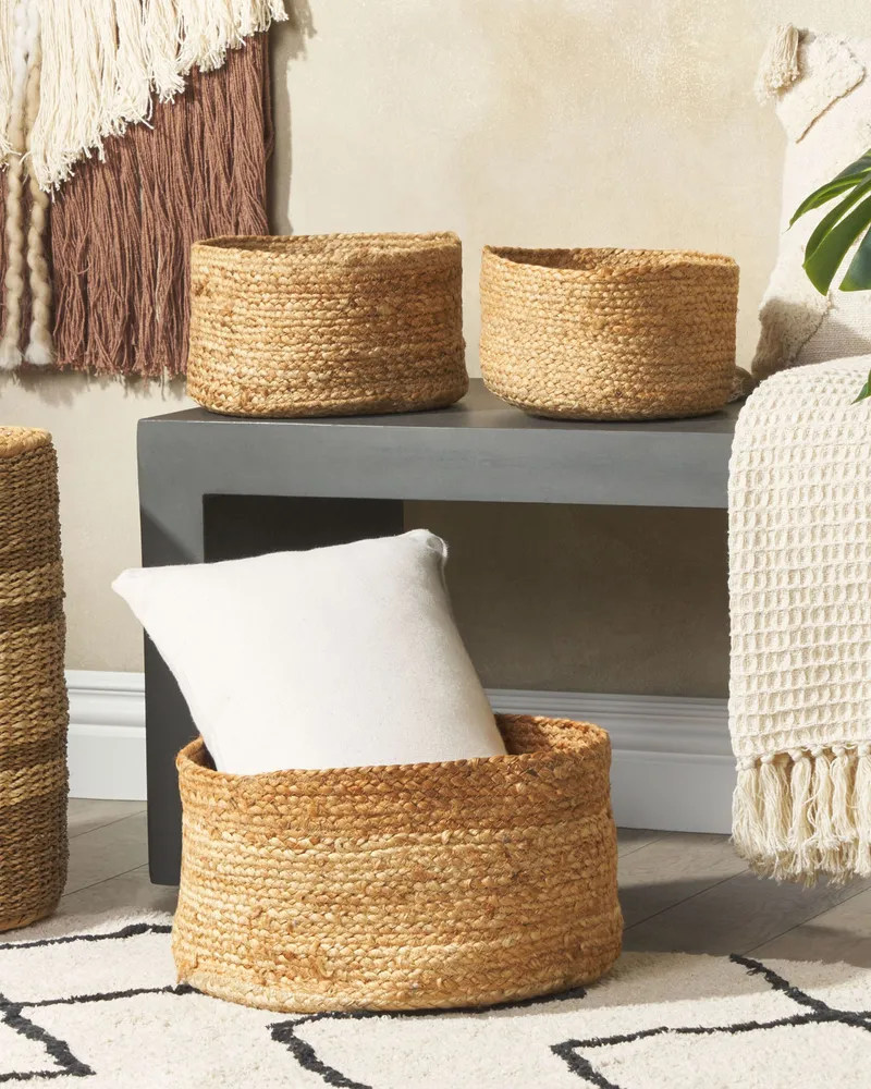 Set di 3 ceste iuta naturale e sabbia RANWAL