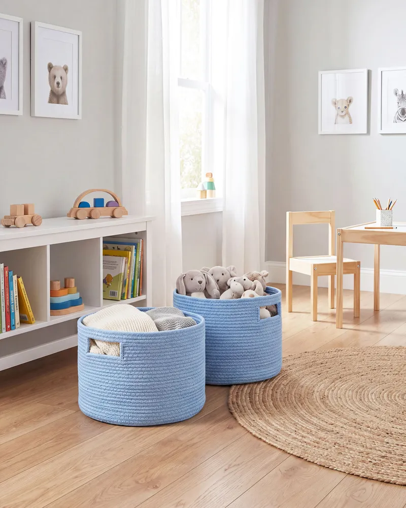 Set di 2 cesti cotone blu CHINIOT
