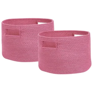 Set di 2 cesti cotone rosa CHINIOT