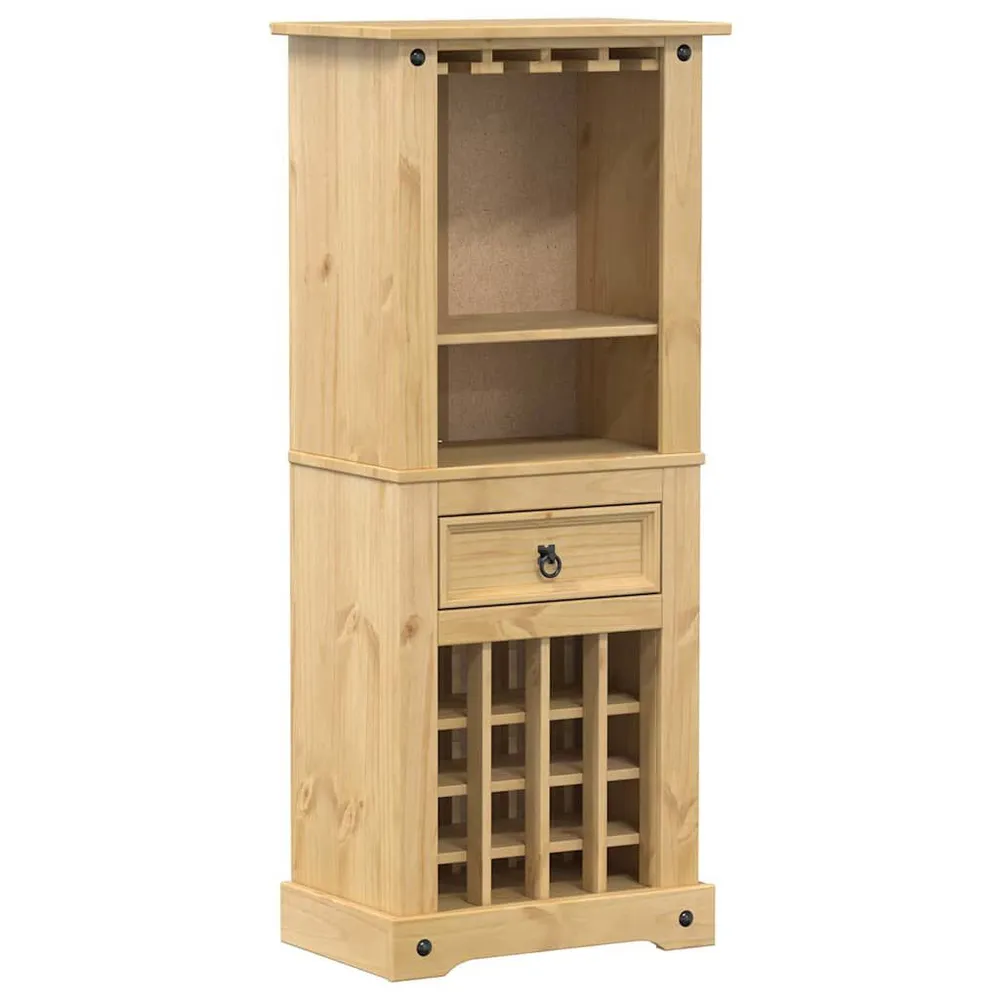 Portabottiglie Vino Corona 56x35x134,5cm Legno Massello di Pino Stackabile