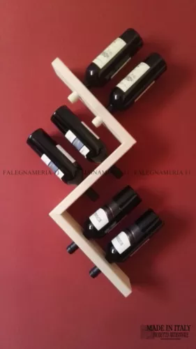 Cantinetta Portabottiglie da Parete Legno di Abete – Finitura al Naturale
