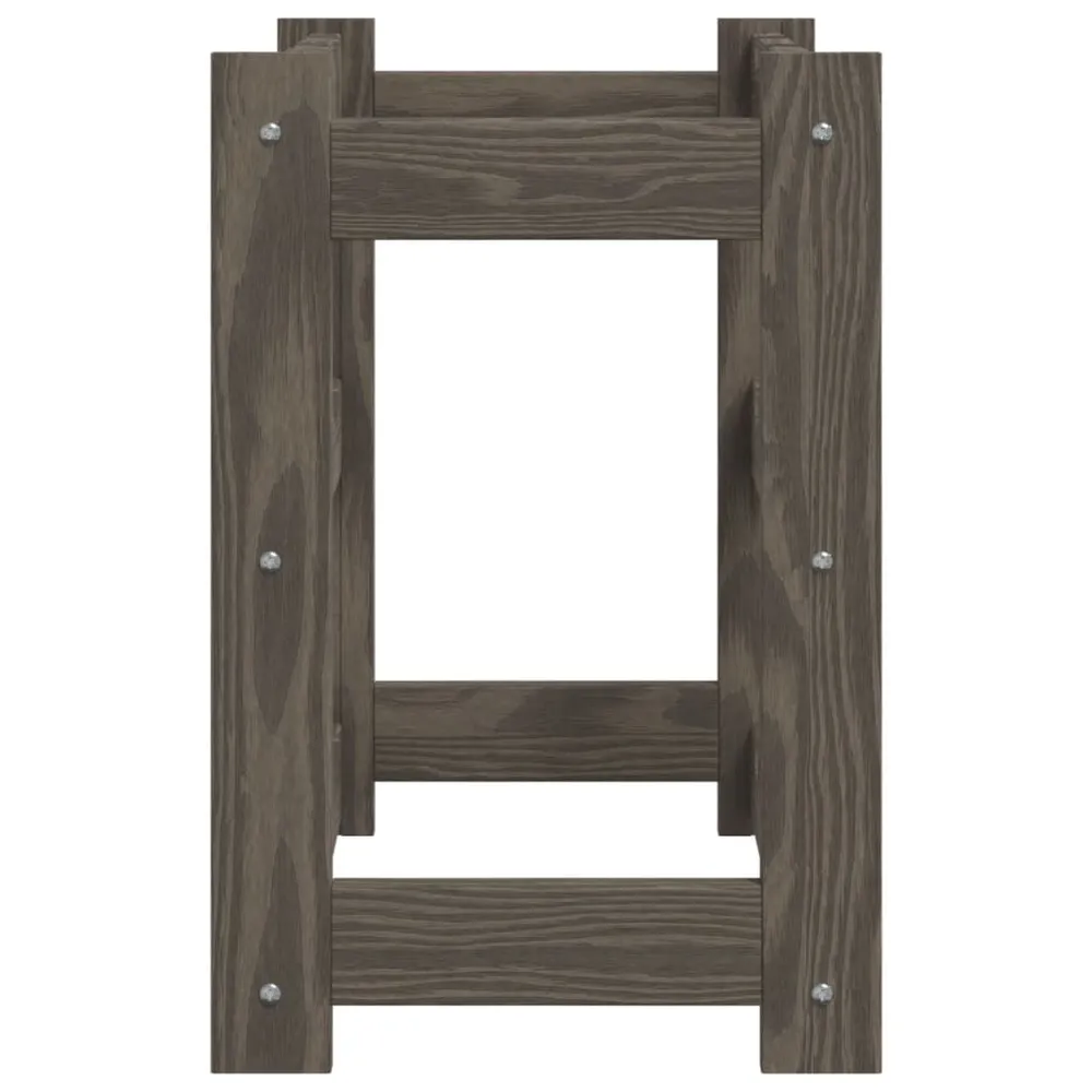 Portabottiglie per 12 Bottiglie Grigio Legno Massello di Pino
