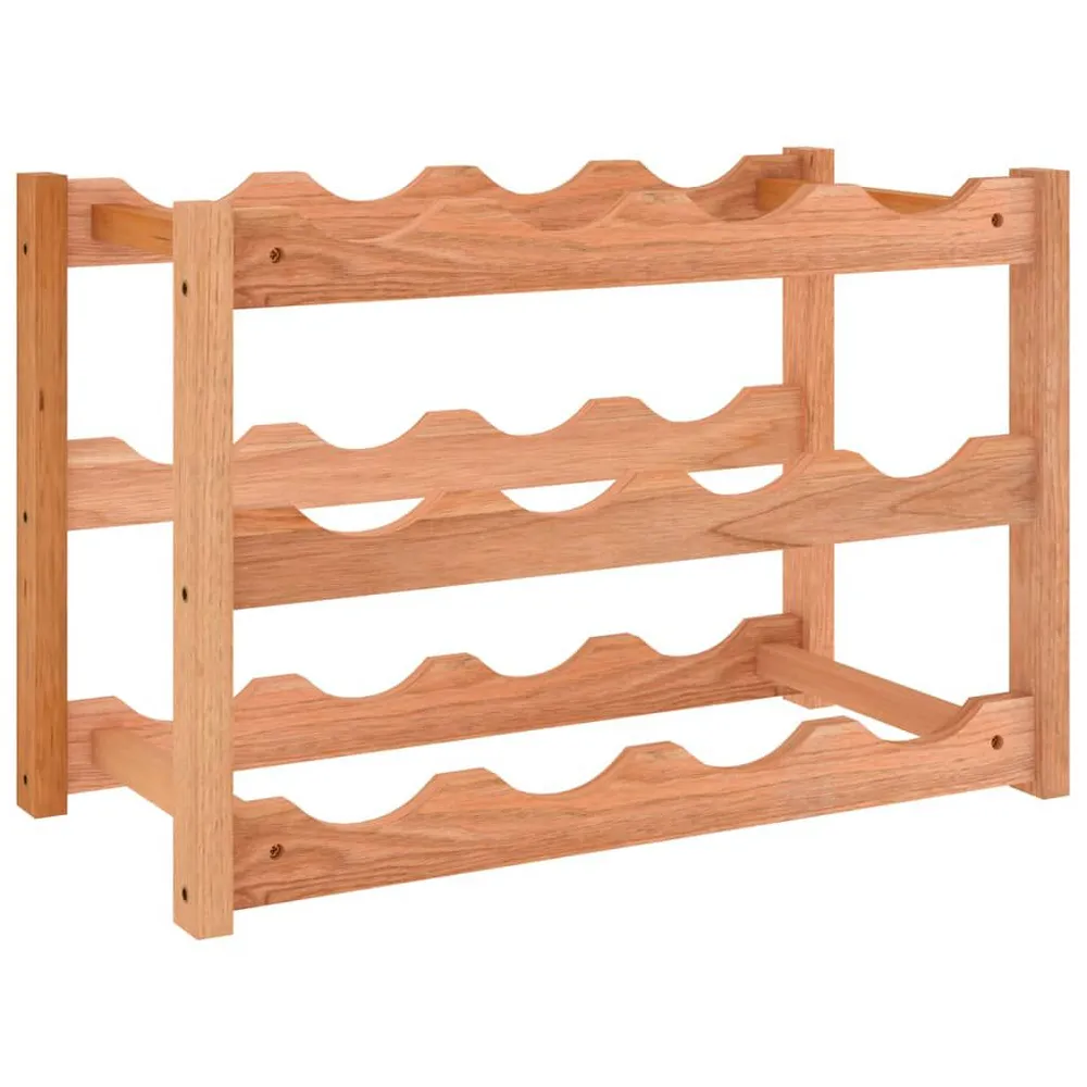 Portabottiglie per 12 Bottiglie Legno Massello di Noce