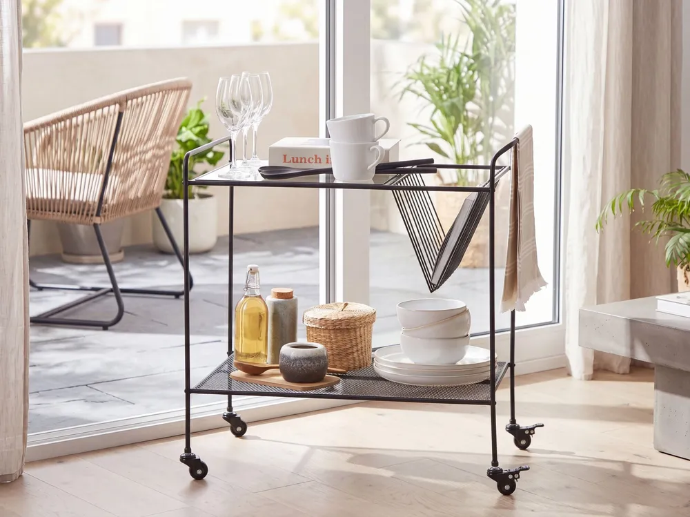 Metal Kitchen Trolley Black ALAMO