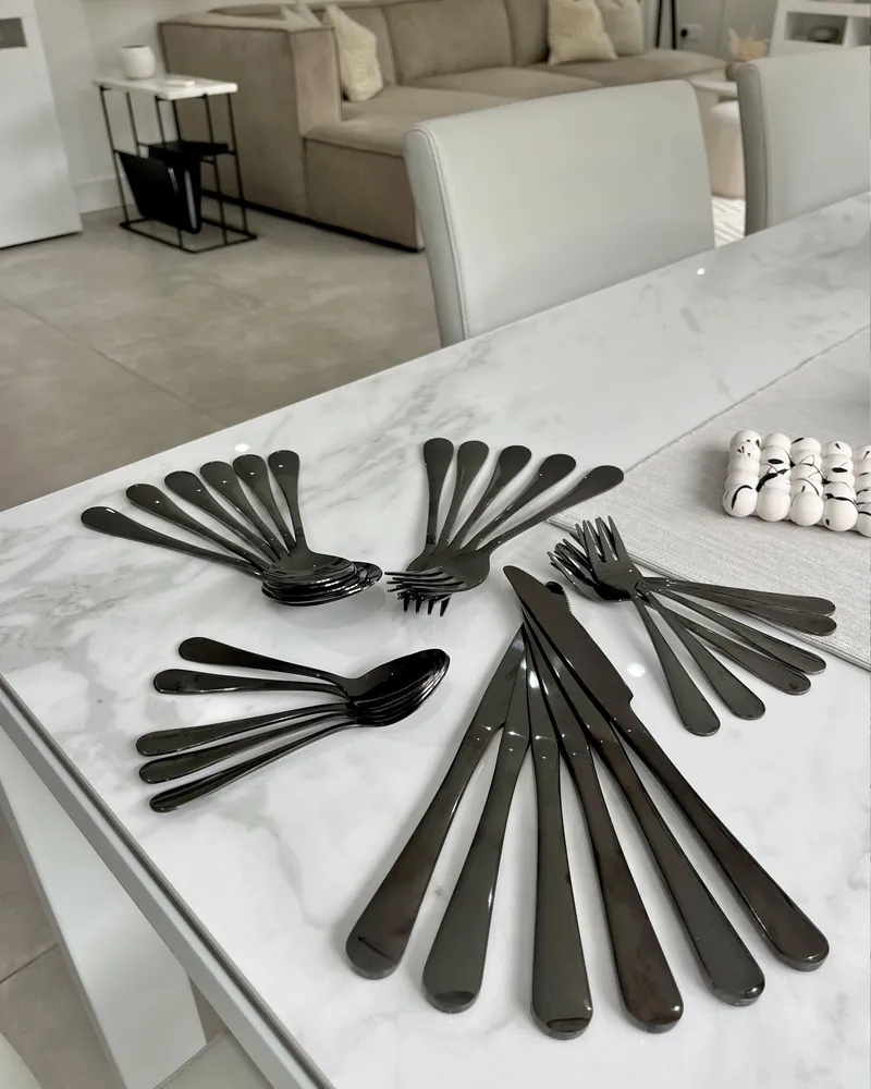 Custodia per Coltelli Set di 30 posate FUSILLI Nero
