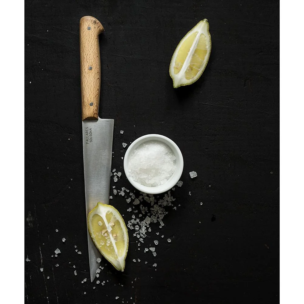 Coltello da cucina Pallarès acciaio al carbonio con manico faggio