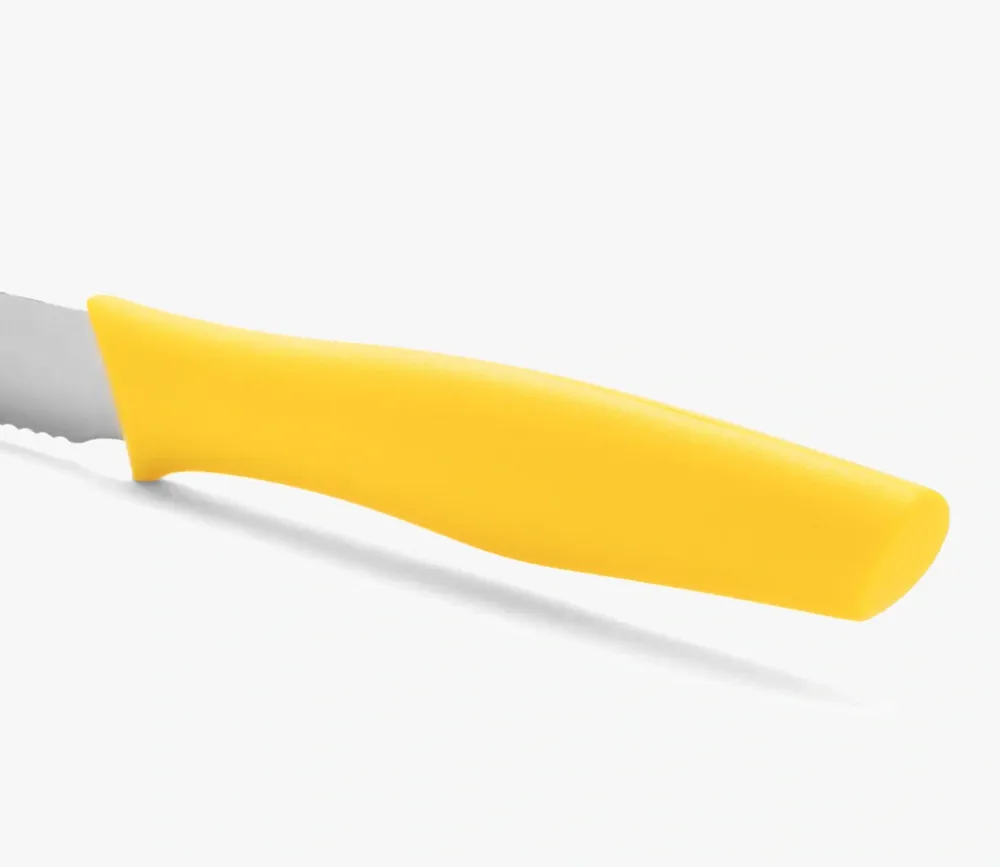 Coltello Tavola Colore Giallo Seghettato Serie Nova 110 mm
