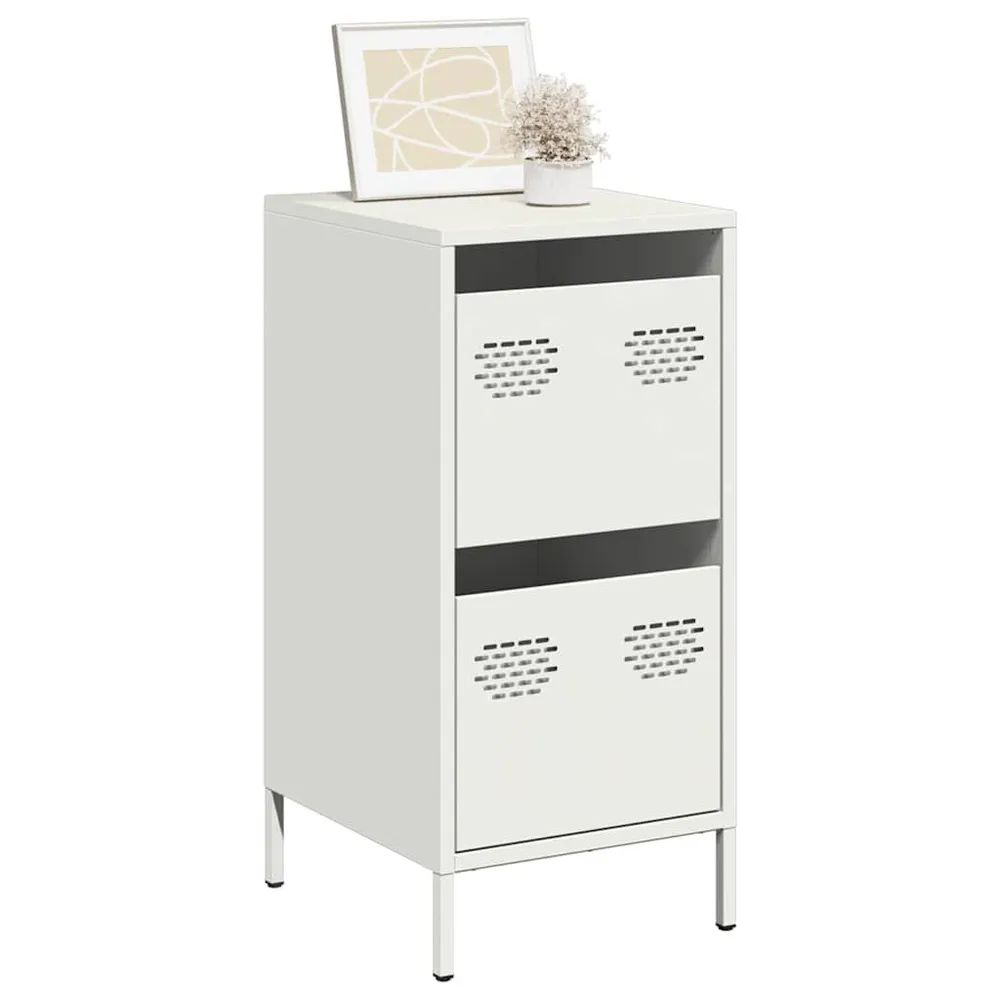 Credenza Bianca 35x39x73,5 cm Acciaio Laminato Fresco