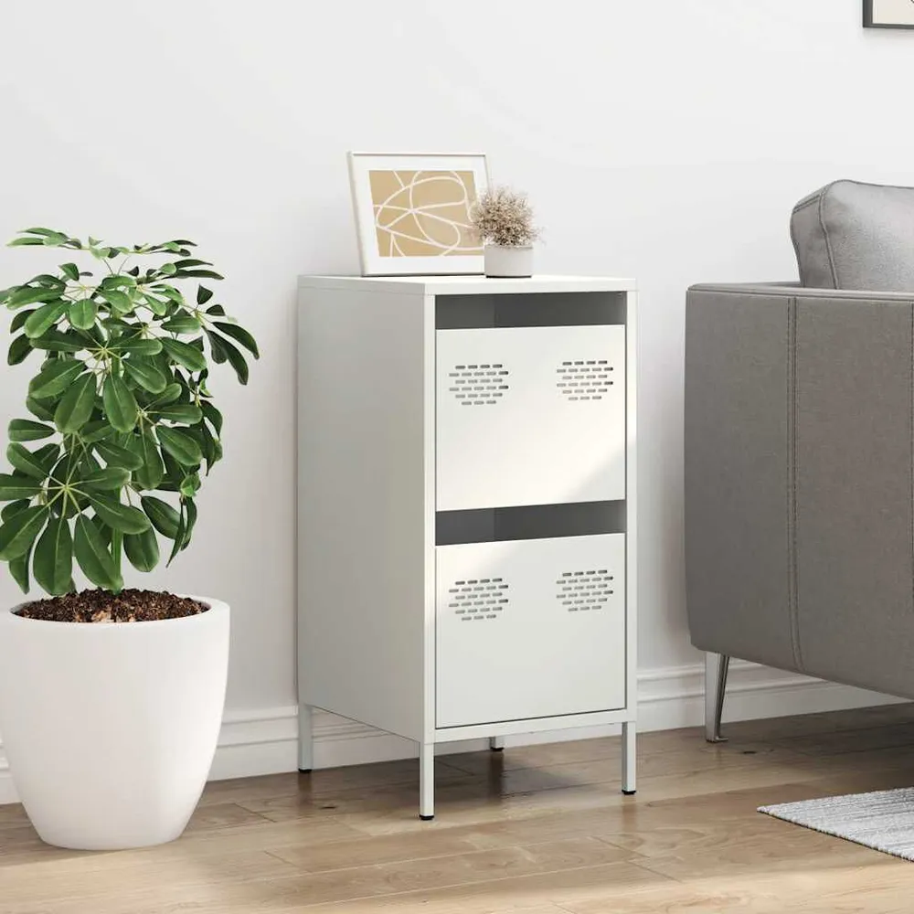 Credenza Bianca 35x39x73,5 cm Acciaio Laminato Fresco