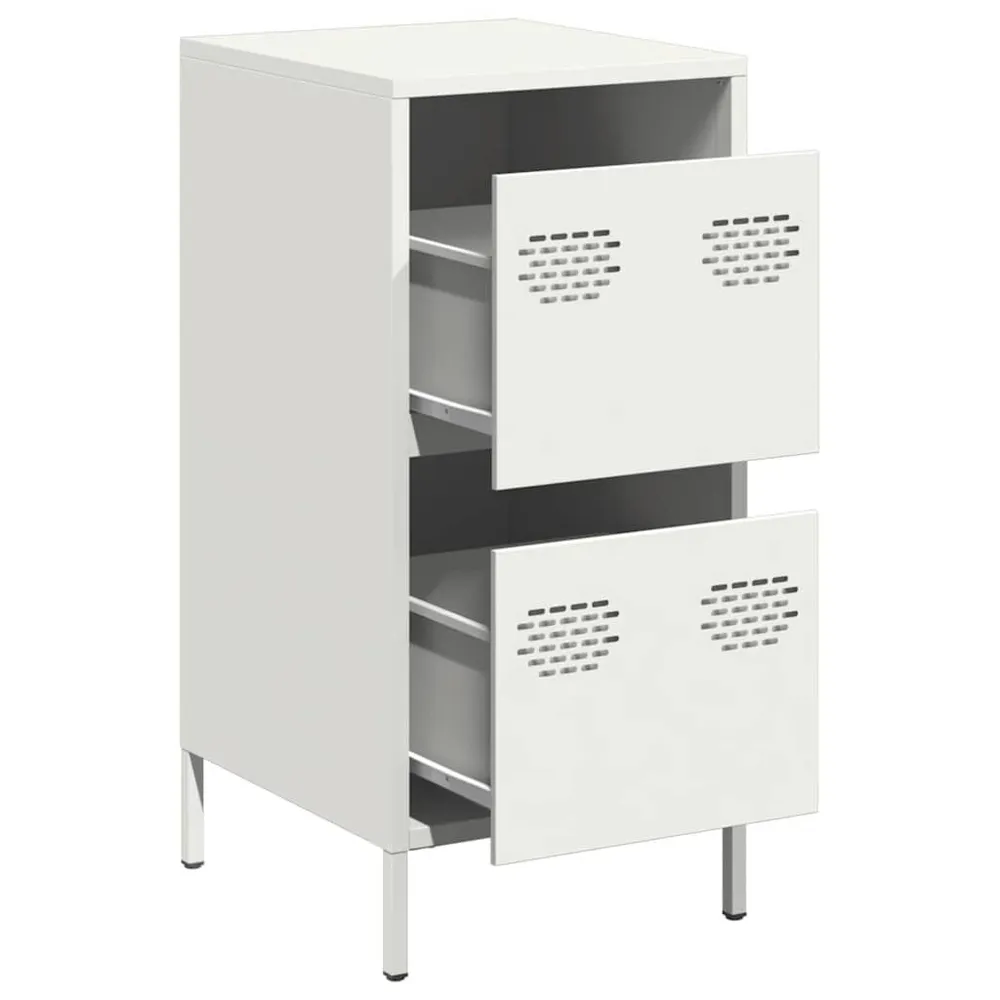 Credenza Bianca 35x39x73,5 cm Acciaio Laminato Fresco
