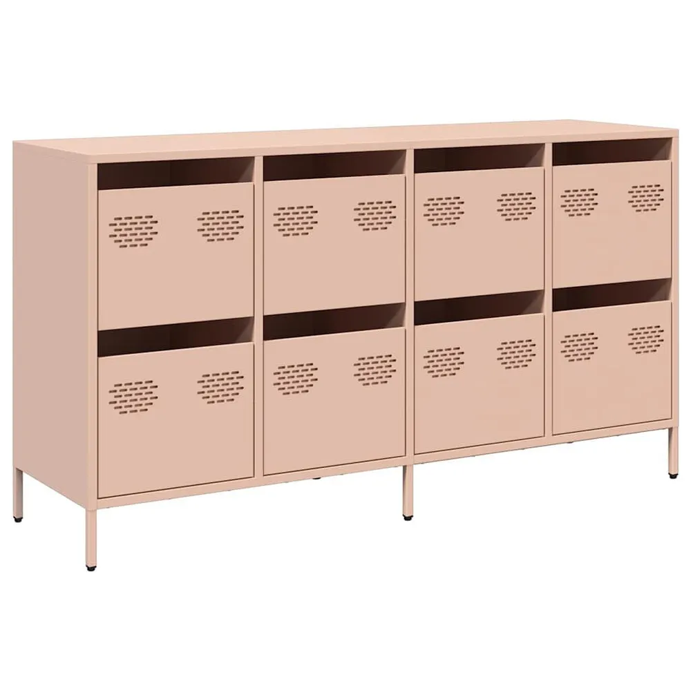 Credenza Rosa 135x39x73,5 cm Acciaio Laminato Ghiacciato