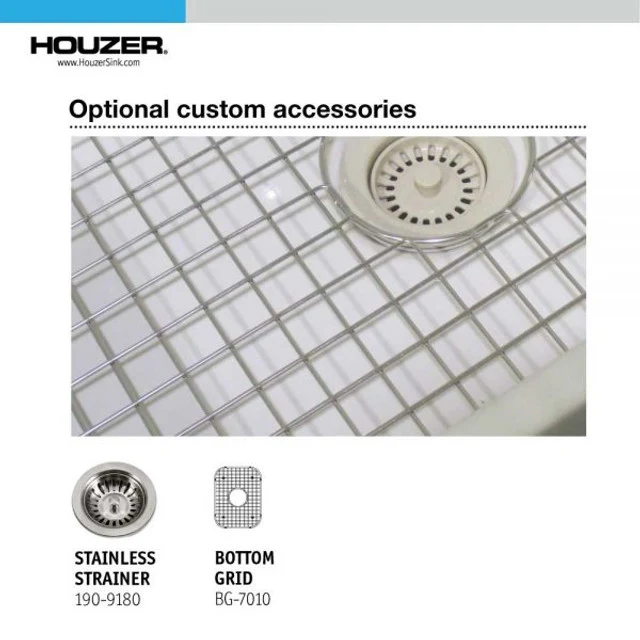 Houzer Platus Series 18" Fireclay Undermount Unico Bowl Bar/Prep Sink, PTB-1318 WH - WHITE