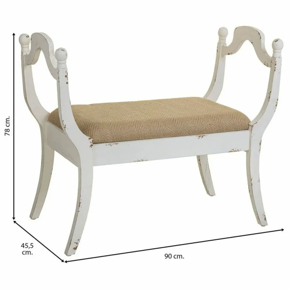 Panca Alexandra House Living Bianco Spugna Legno di abete Legno MDF 45 x 78 x 90 cm