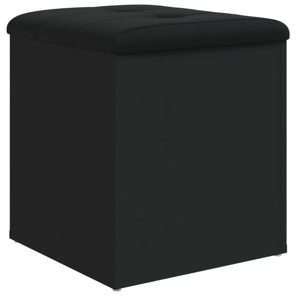 Panca Portaoggetti Nera 42x42x45 cm Legno Multistrato