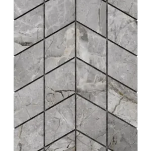 Porcelain stoneware mosaic on mesh bathroom or kitchen 17.2 cm x 29.8 cm - White lucidato arrow 1