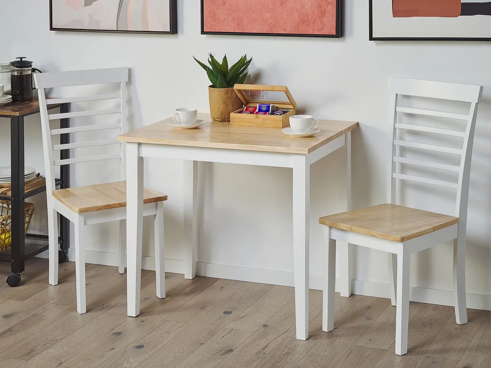 Set da pranzo 2 posti legno trasparente e bianco BATTERSBY