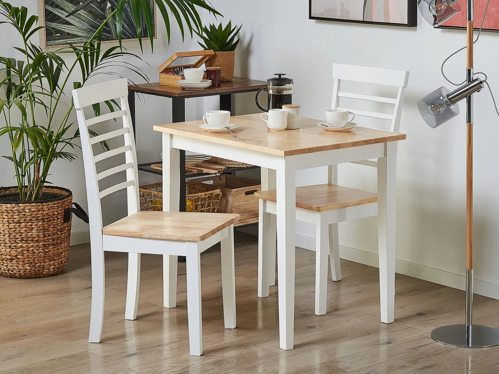 Set da pranzo 2 posti legno trasparente e bianco BATTERSBY