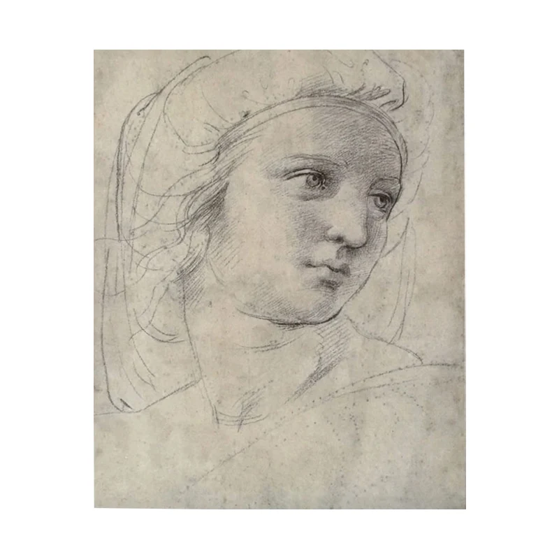 Stampa su tela Ritratto matita di Muse Arte da parete strutturata minimalista per sala da pranzo