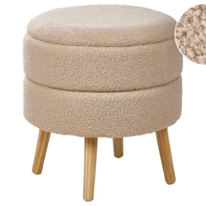 Storage Stool Boucle Sabbia OKATON