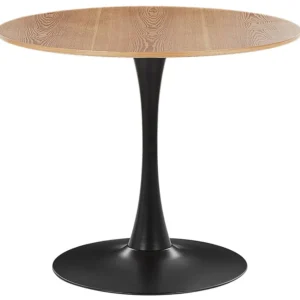 Tavolo da pranzo legno distinto e nero ⌀ 90 cm BOCA
