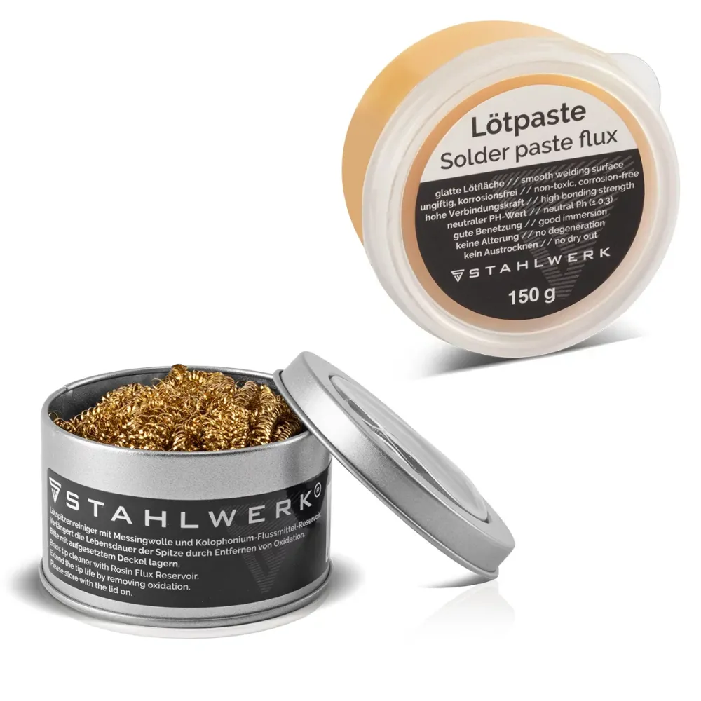 Acciaio Lötzubaur Set con saldatura pasta di saldatura per saldatura ferro di ferro 150 g